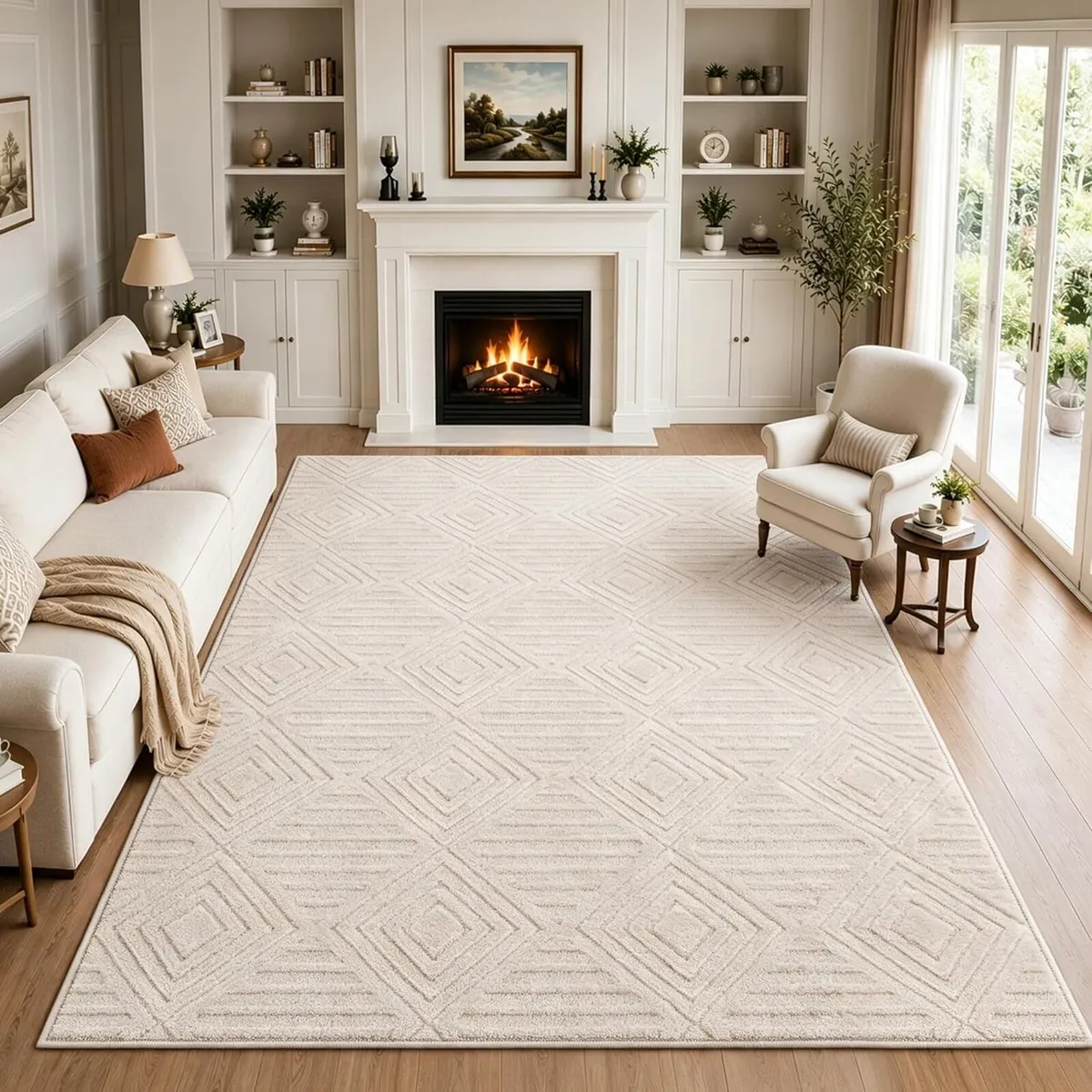 Washable Rugs Living Room Non-Slip Large Fluffy - Image 1