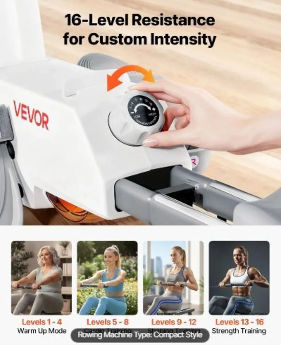 Magnetic Rowing Machine,16-Level Quiet Resistance - Image 3