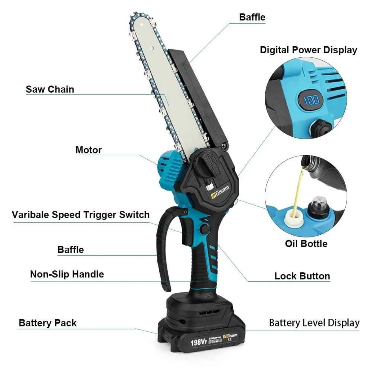 New Chainsaw Makita 8 Inch Mini Brushless Pruning - Image 3