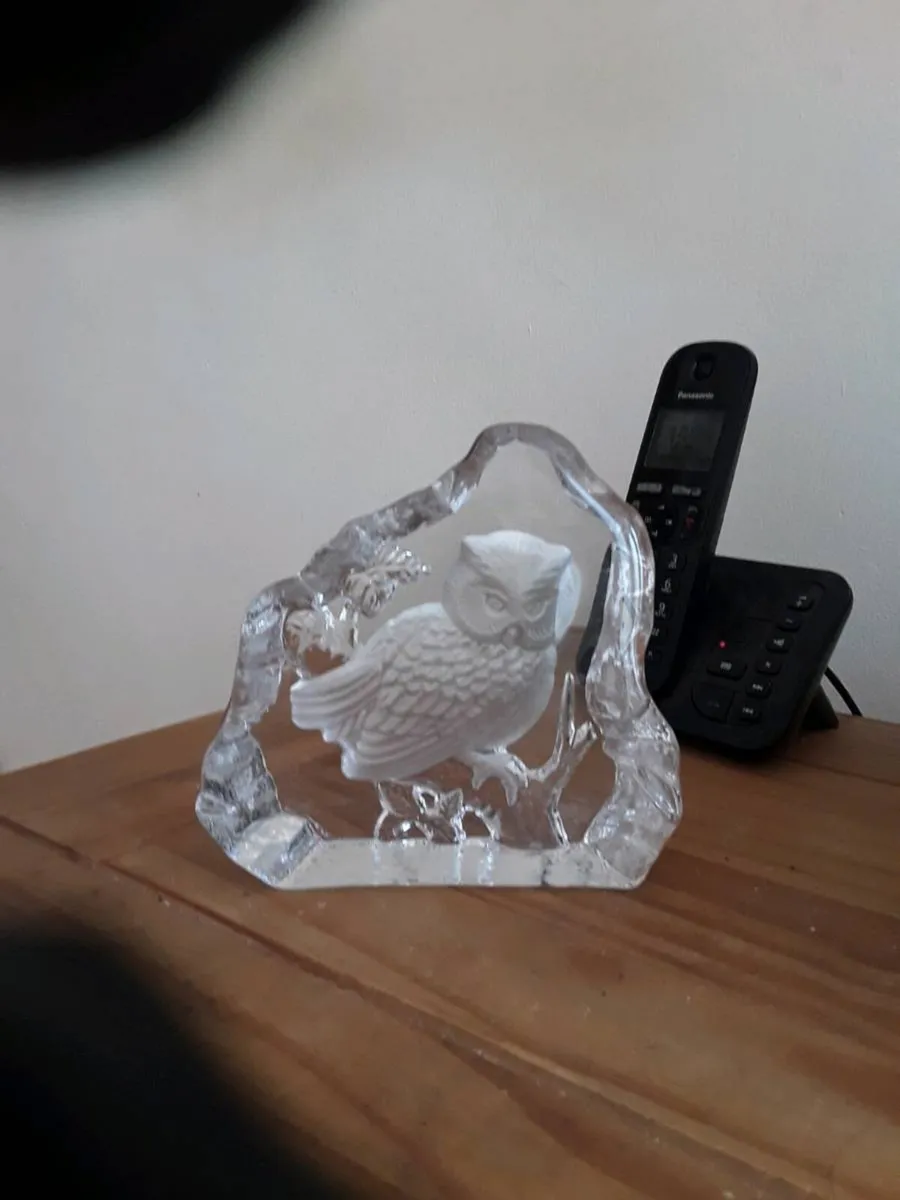 Beautiful glass paper weight.
 Shaped as an owl. - Image 1