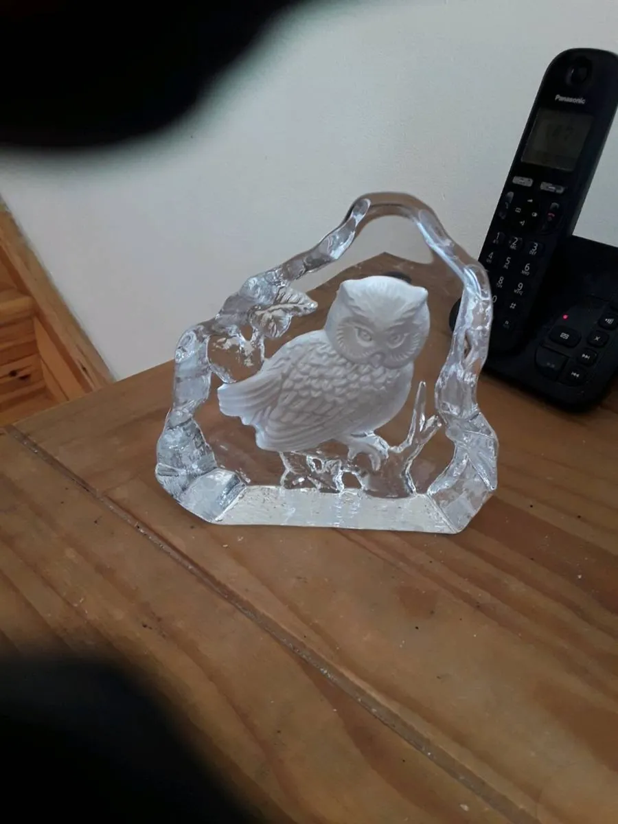 Beautiful glass paper weight.
 Shaped as an owl. - Image 2