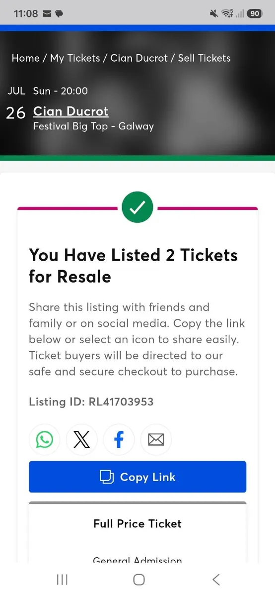 Festival tickets Cian Ducrot Galway - Image 2