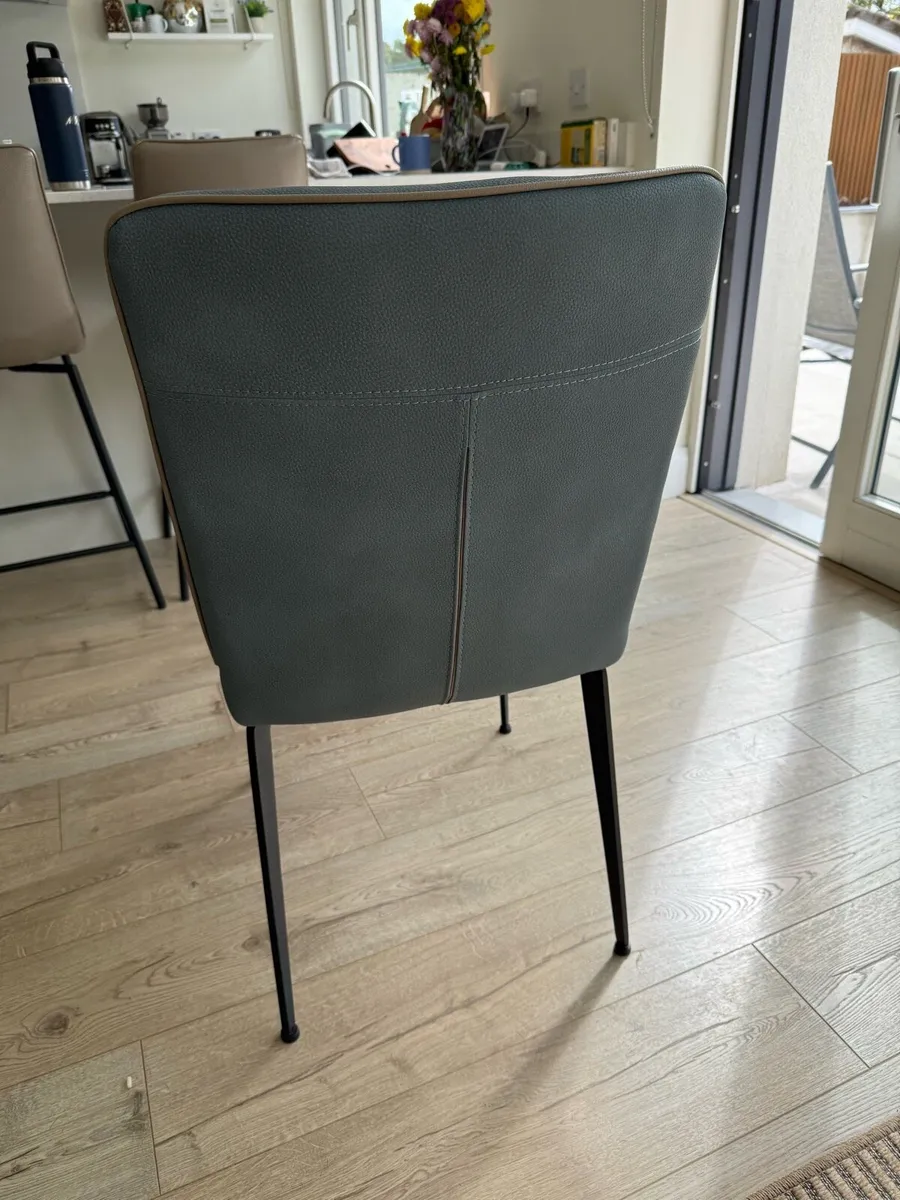 2 Dining Chairs in Blue/Grey: Excellent Condition - Image 4
