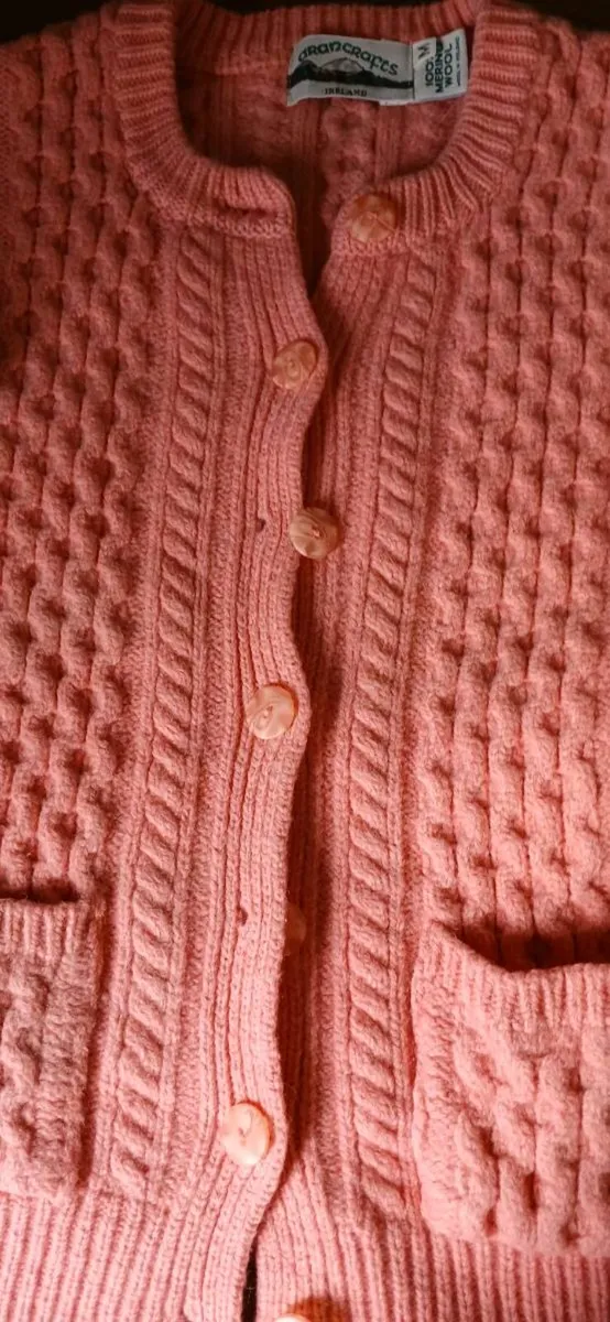 Aran Crafts Rose Pink Cardigan - Image 2