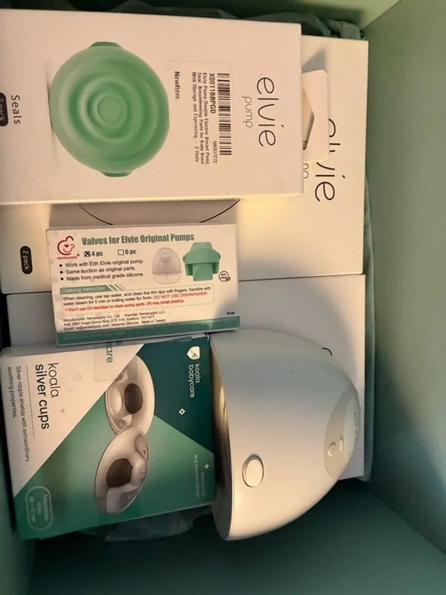 Elvie Single Electric Breast Pump and NEW PARTS - Image 2
