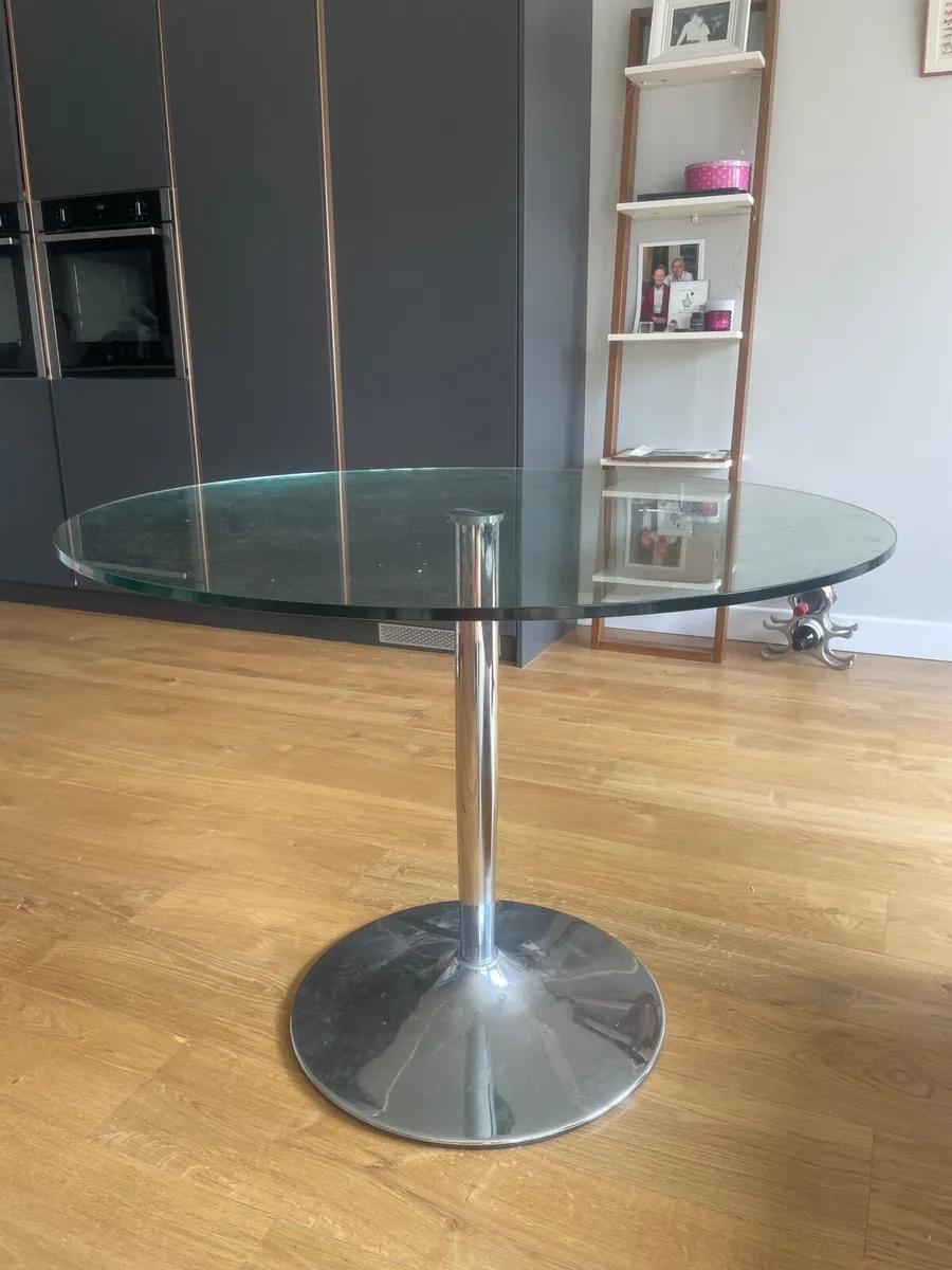 Glass table with chrome base - from John Lewis - Image 1