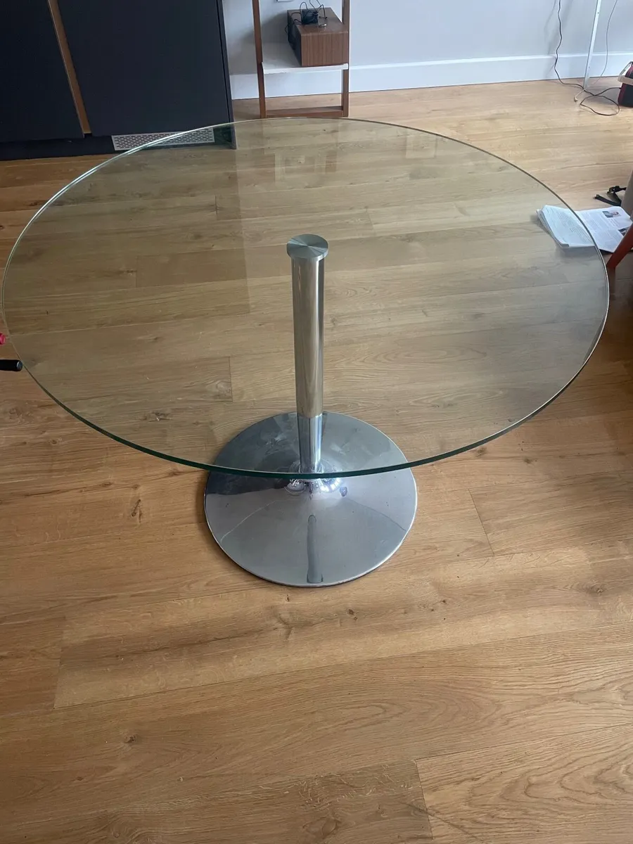 Glass table with chrome base - from John Lewis - Image 2