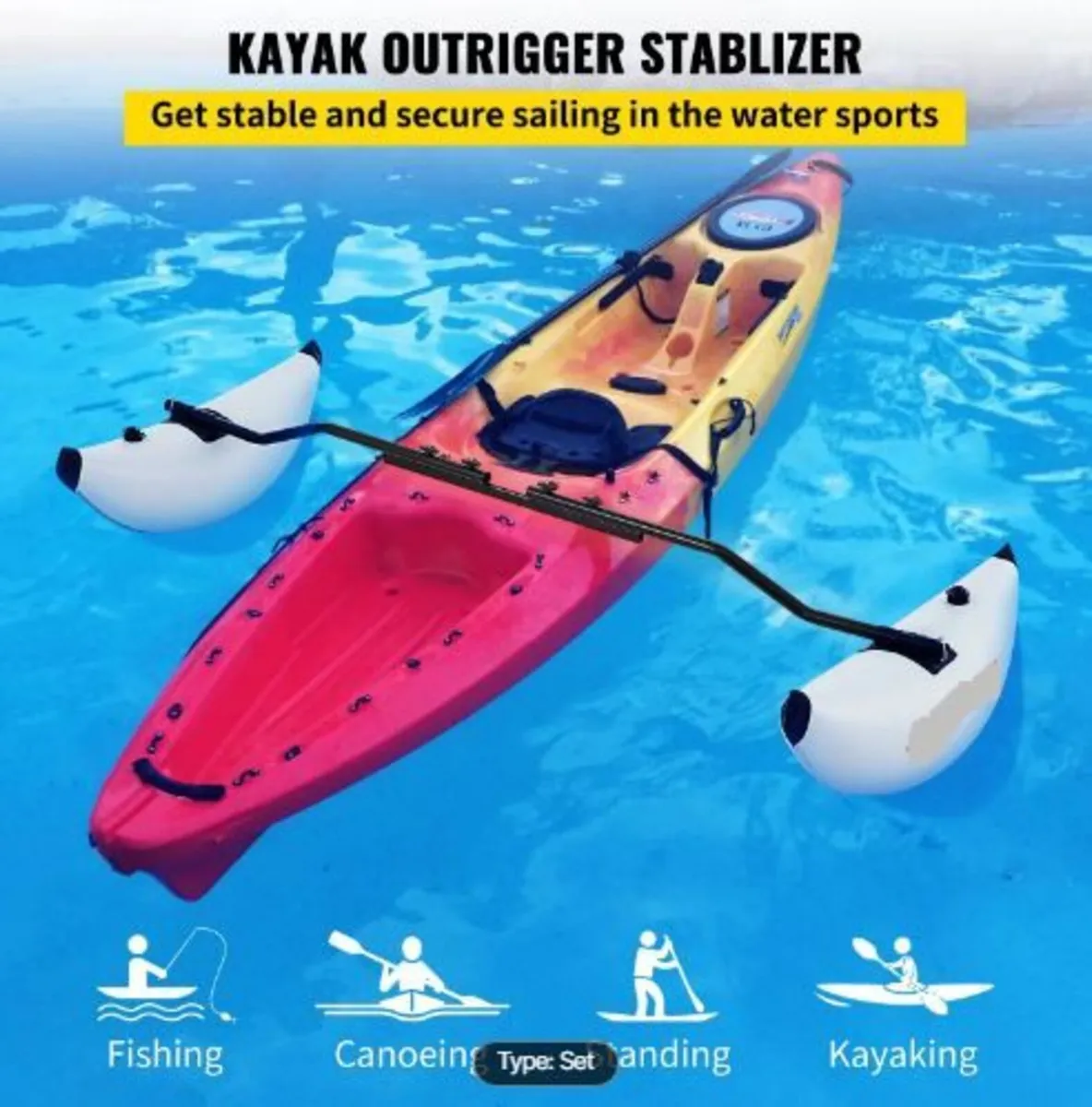 Kayak Outrigger Stabilizer, 2 PCS, PVC Inflatable - Image 3