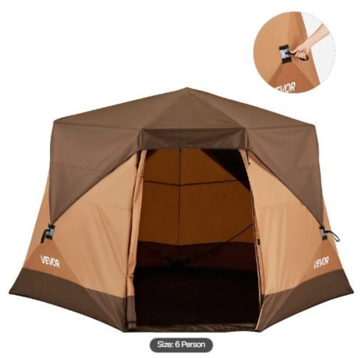 Camping Tent, 6 Person Pop Up Instant Cabin Tent - Image 1