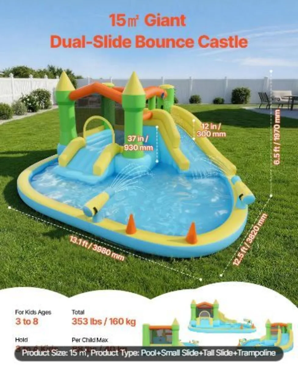 Inflatable Bounce House, 12.5 x 13.1 x 6.5 ft - Image 3