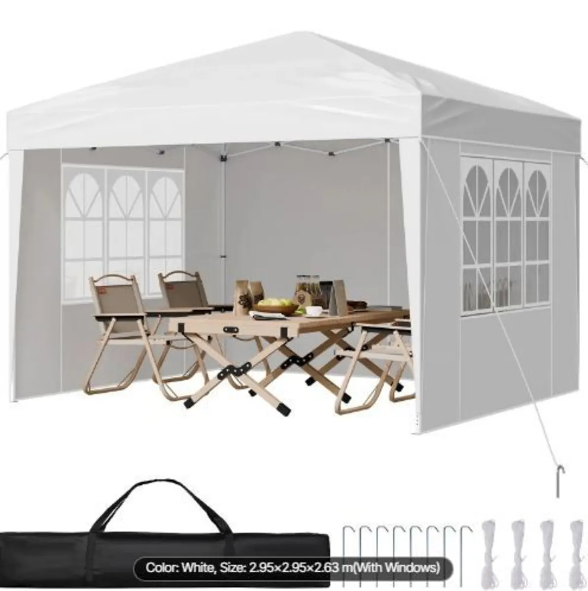 Pop Up Canopy, 2.95 x 2.95 m Instant Canopy - Image 3