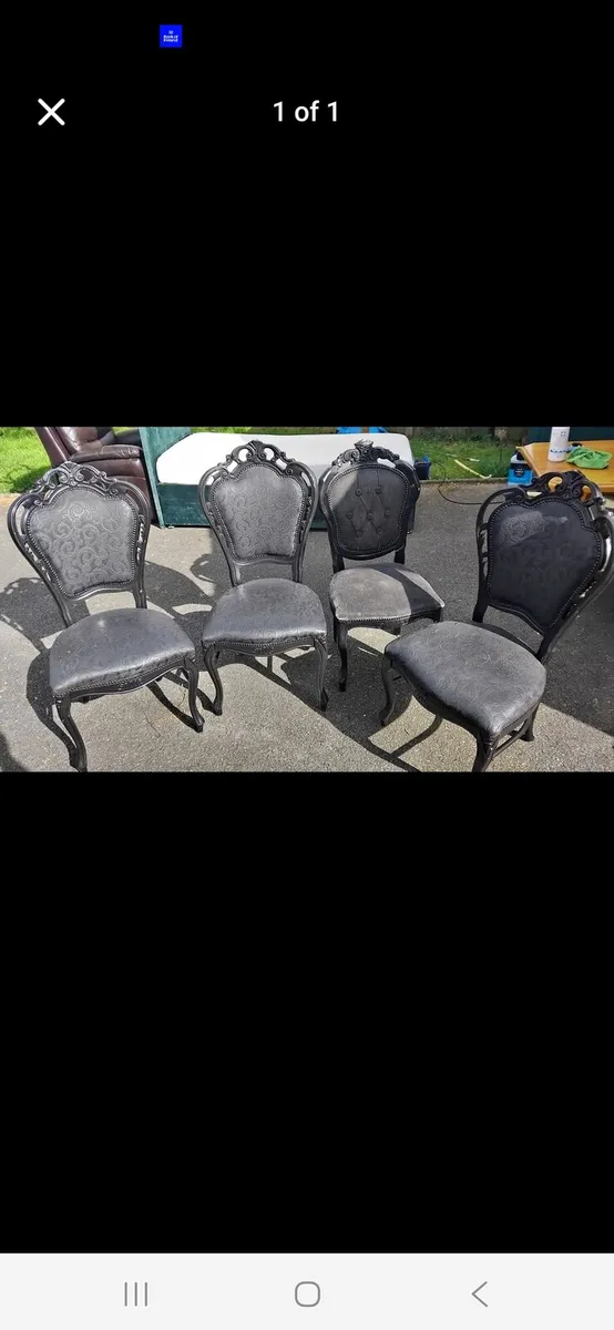 4 x black french style chairs
