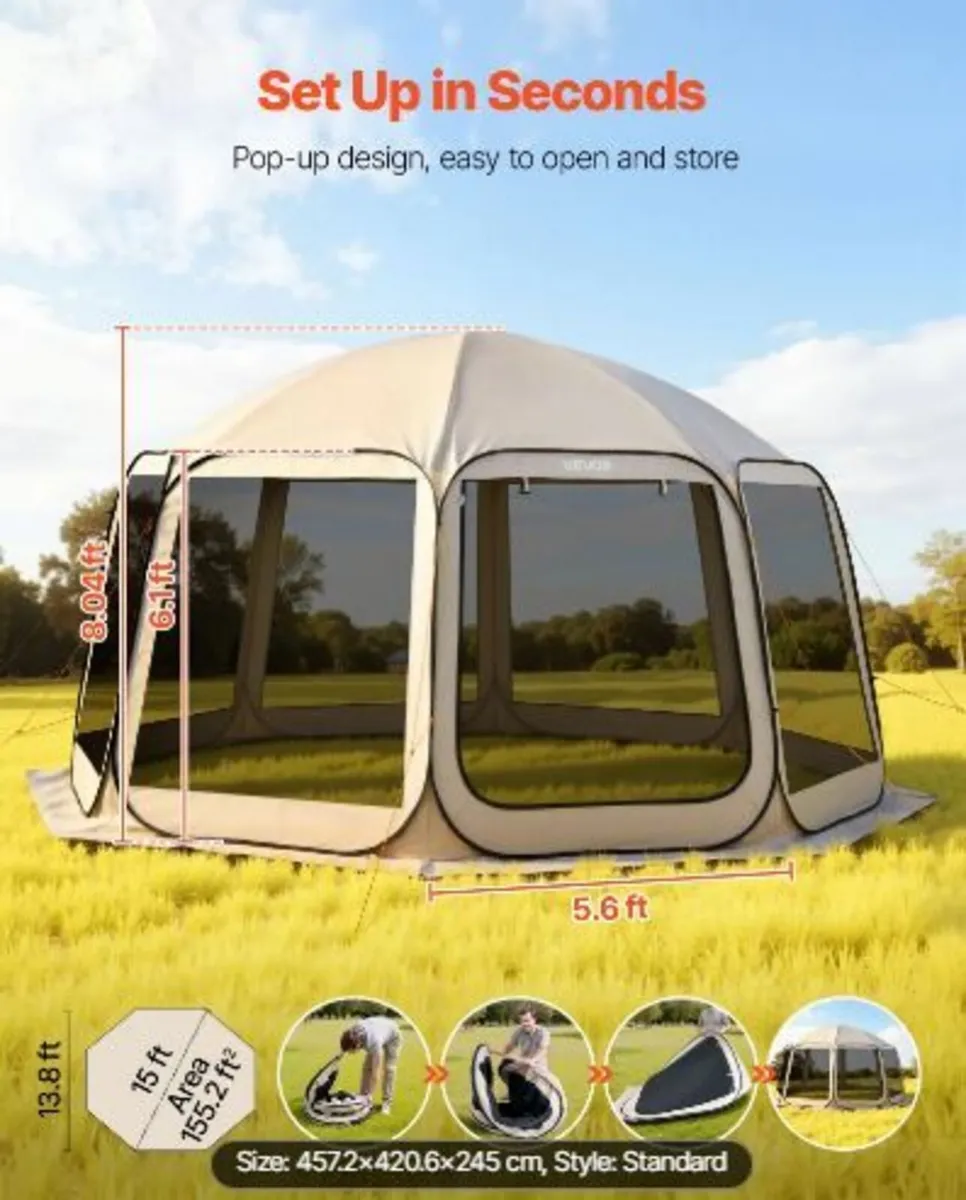 Screen House Tent, 4500 x 4250 x 2450 mm - Image 2