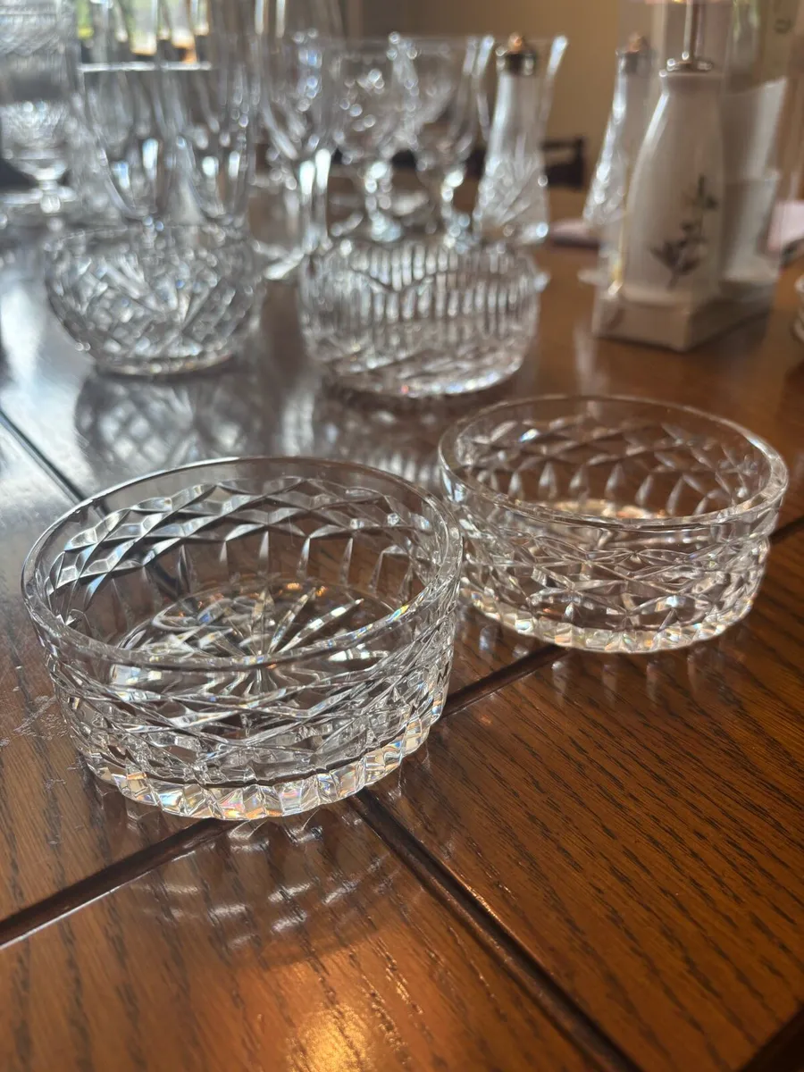 Crystal butter dishes x 2 - Image 1