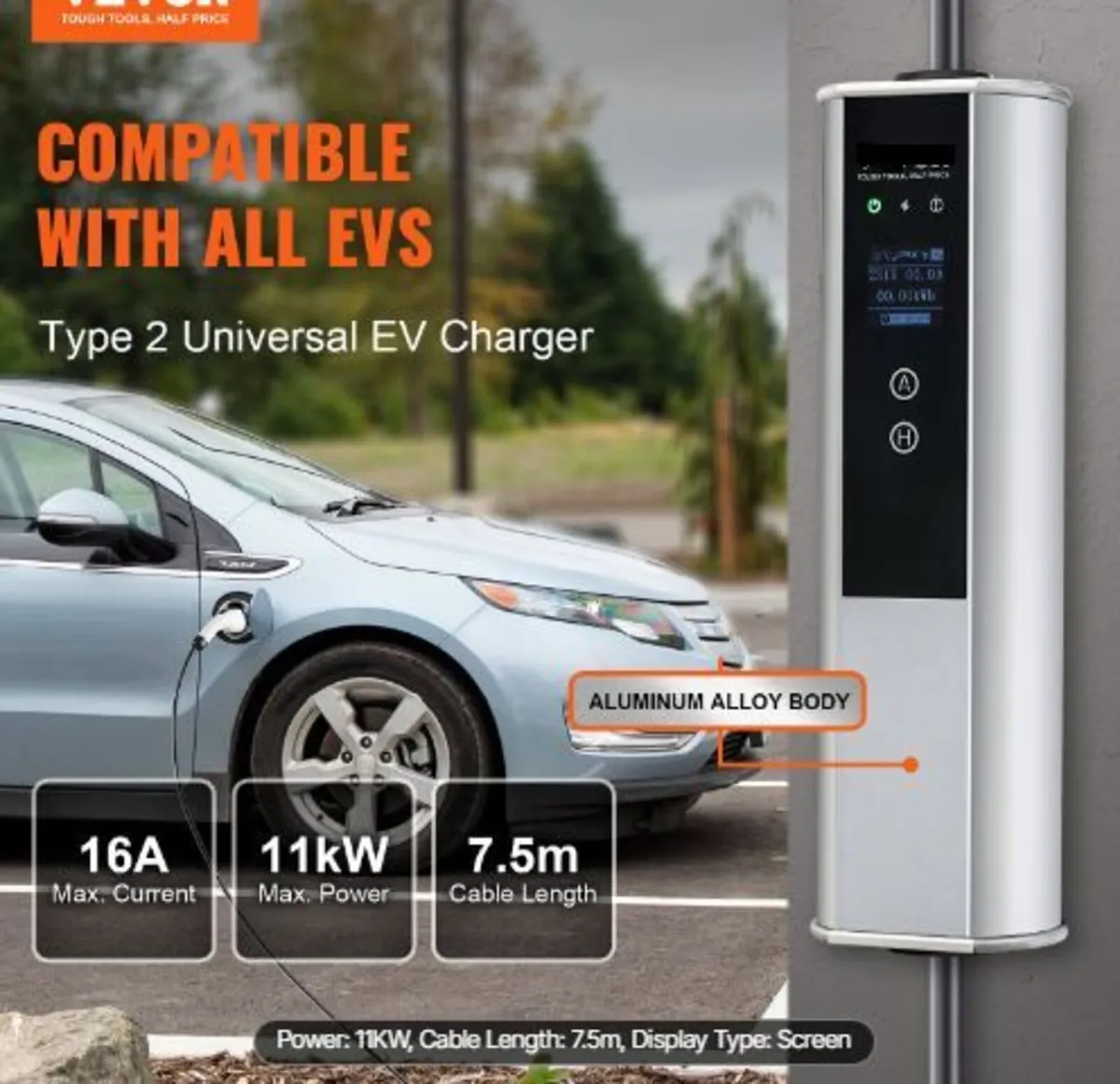 Portable EV Charger Type 2, 16A 3.68 kW/11 kW - Image 1