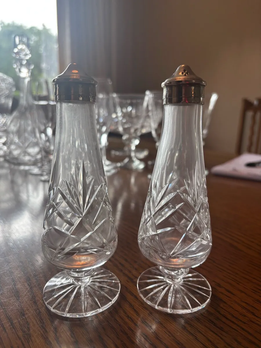 Crystal salt & pepper shakers - Image 1