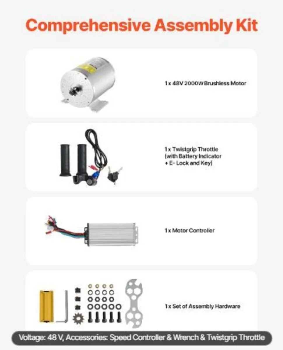 2000W Electric Brushless DC Motor Kit - Image 3