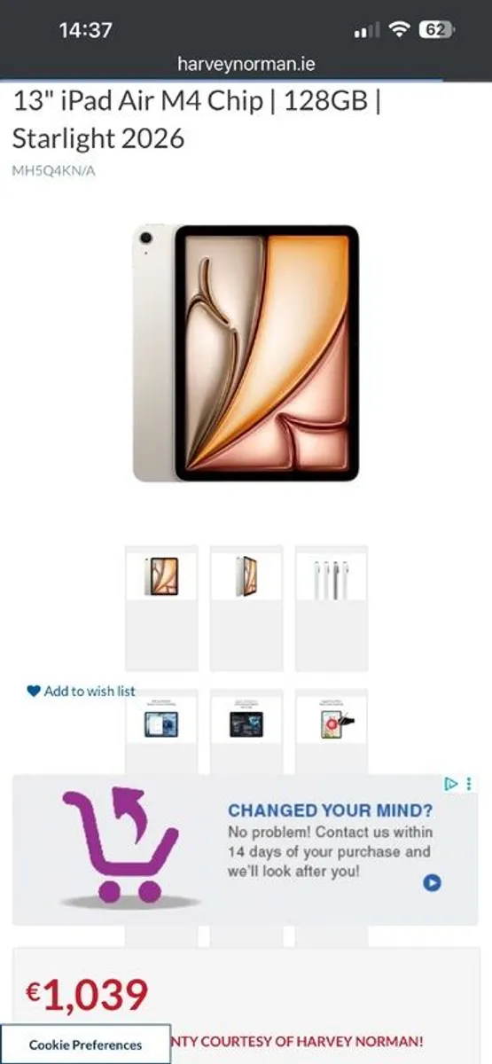 Apple iPad Air 13 inch (M4) 2026 Model and case - Image 1