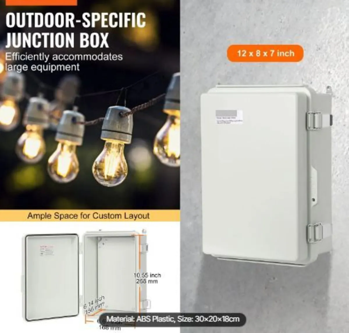 Outdoor Electrical Junction Box, 300 x 200 x 180 - Image 2