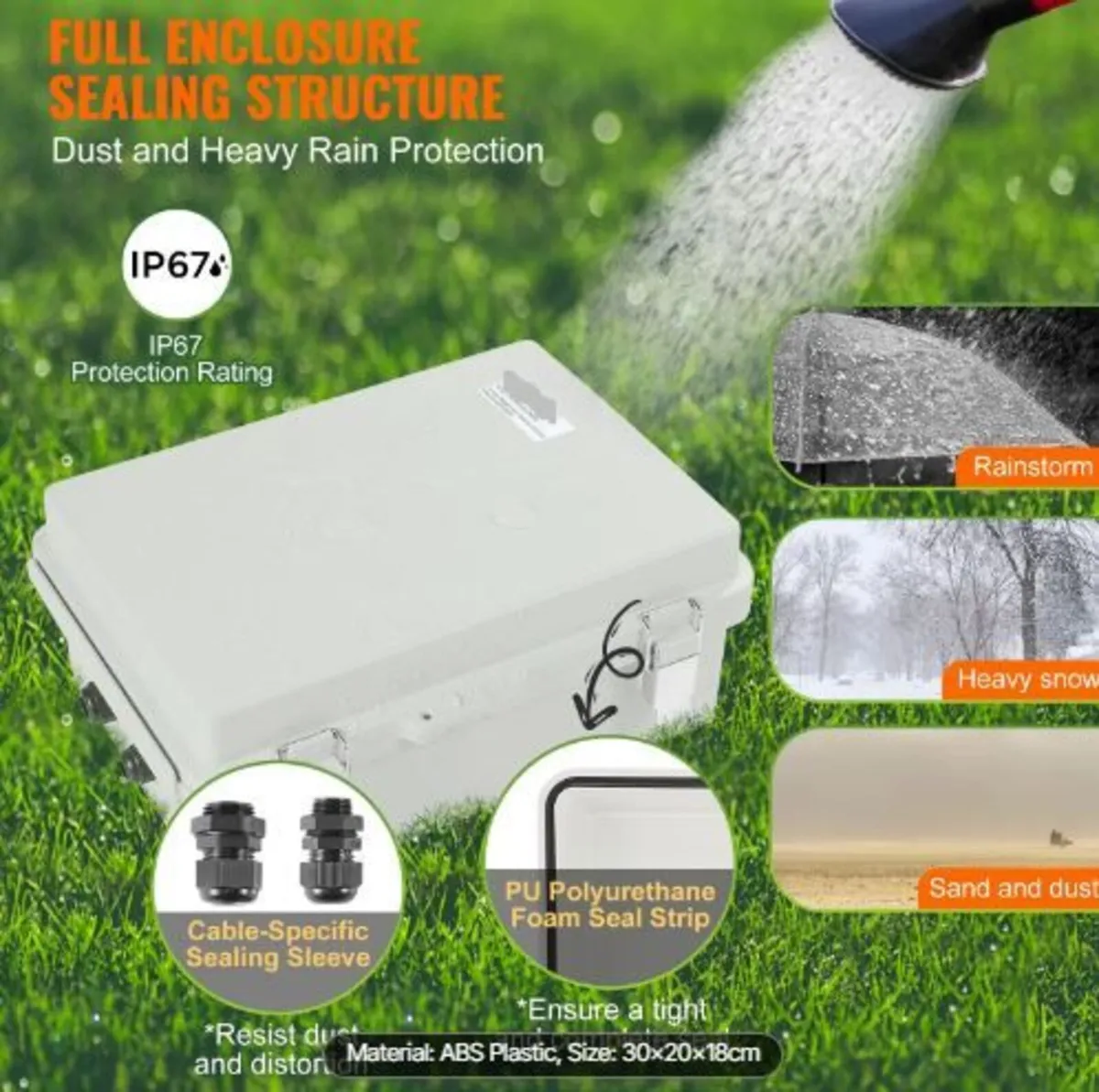 Outdoor Electrical Junction Box, 300 x 200 x 180 - Image 4