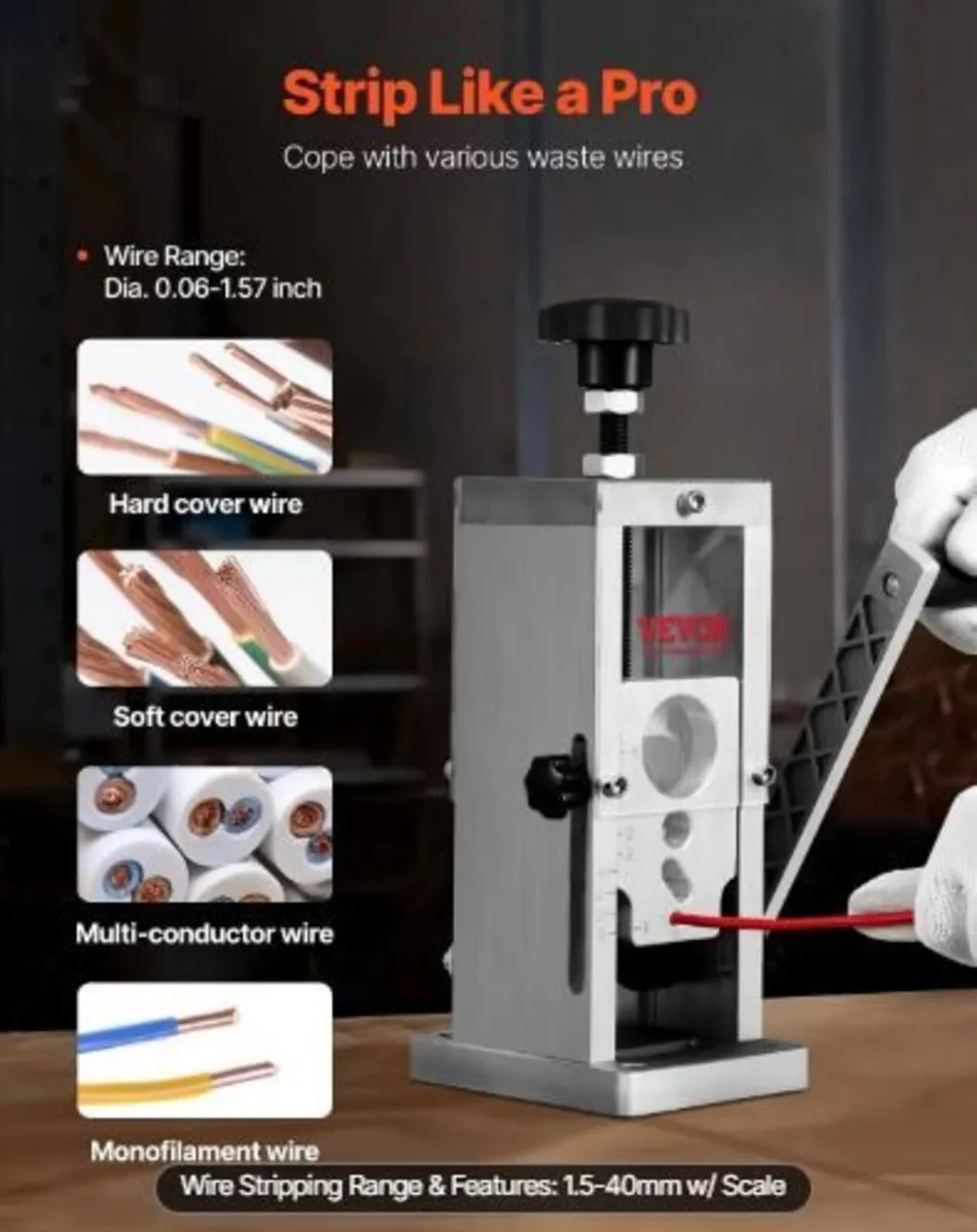 Manual Wire Stripping Machine, 1.5mm-40mm - Image 1