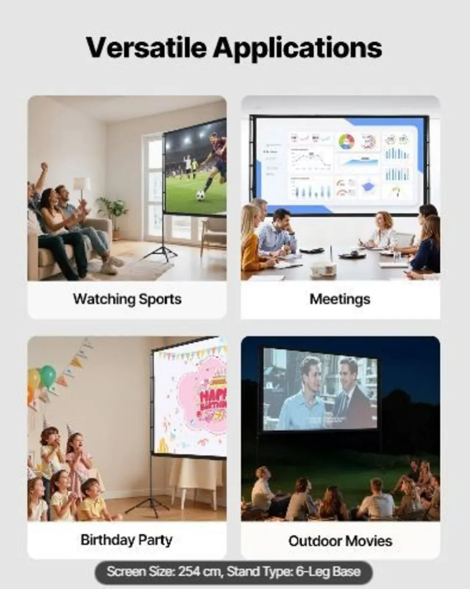Projector Screen with Stand, 100 Inch 160° - Image 2