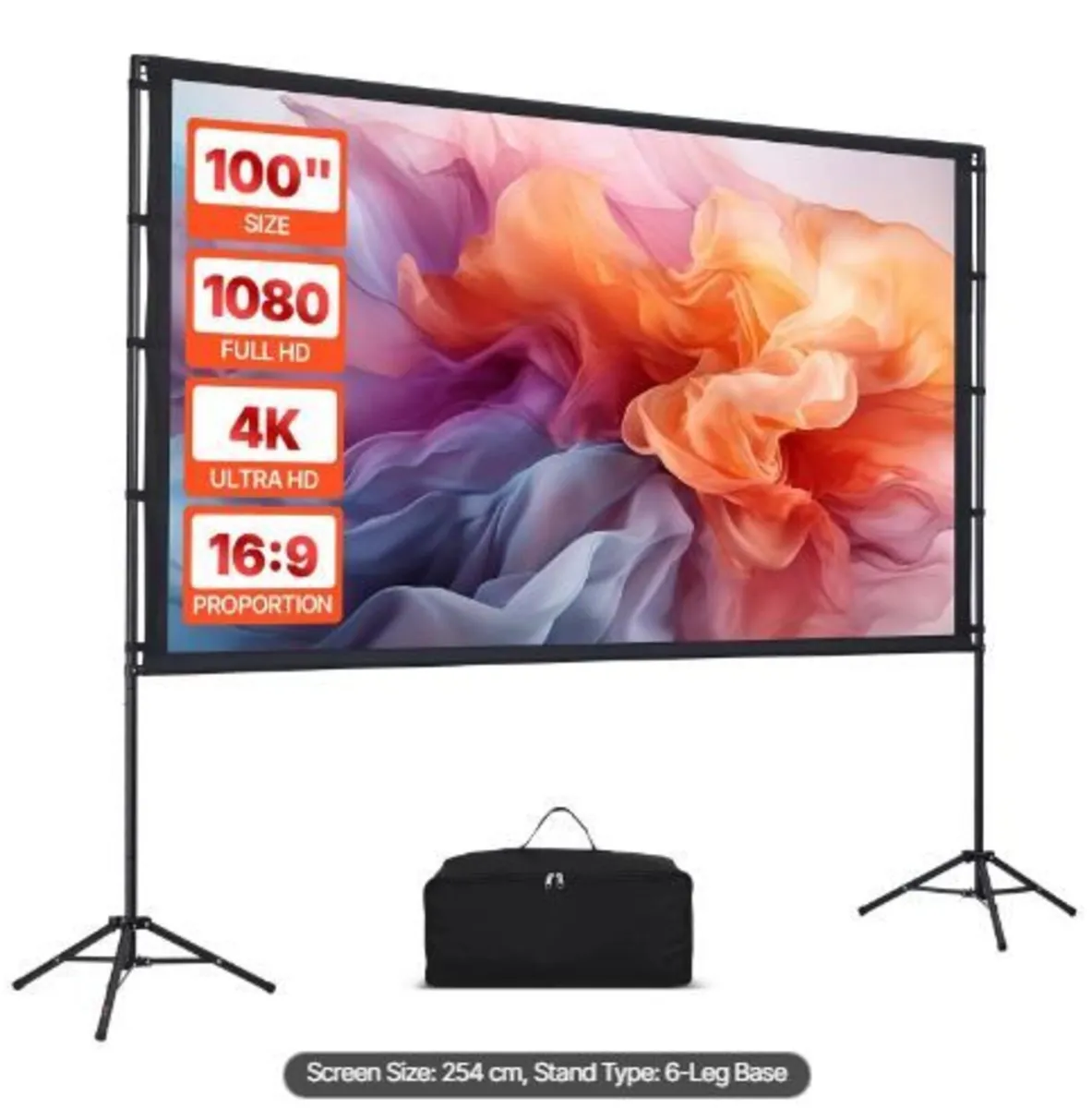 Projector Screen with Stand, 100 Inch 160° - Image 3