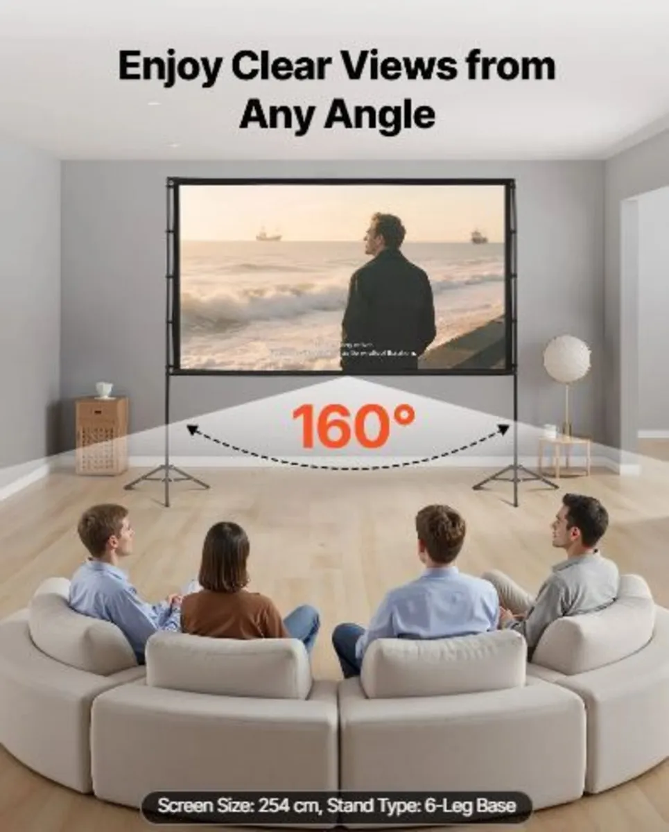 Projector Screen with Stand, 100 Inch 160° - Image 4