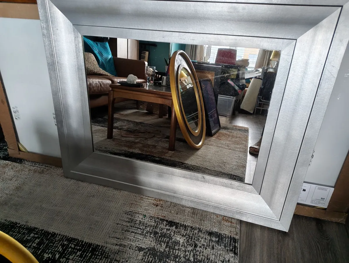 Large Silver Wall Mirror - Image 1