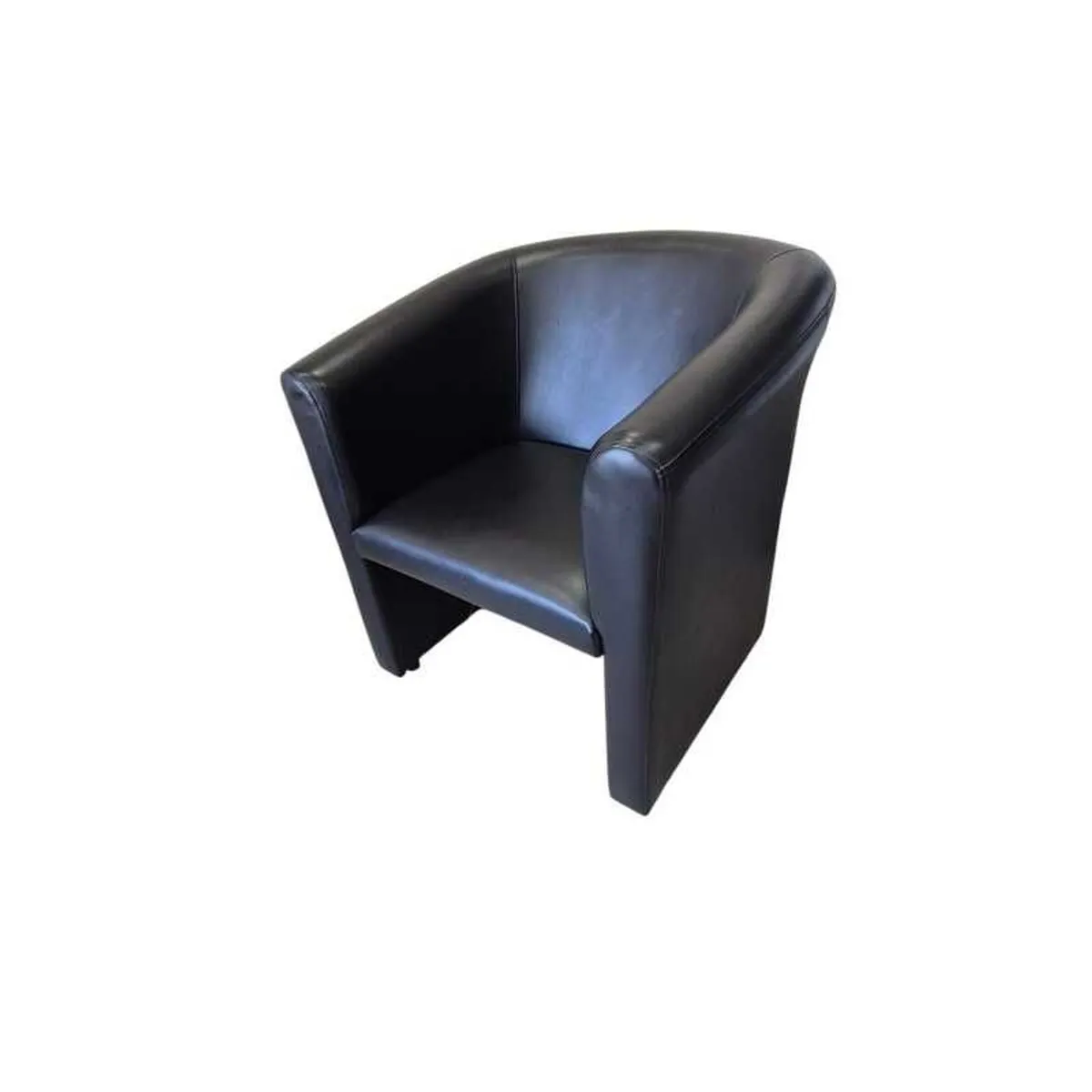 Black Faux Leather Tub Chair - Excellent Condition - Image 1