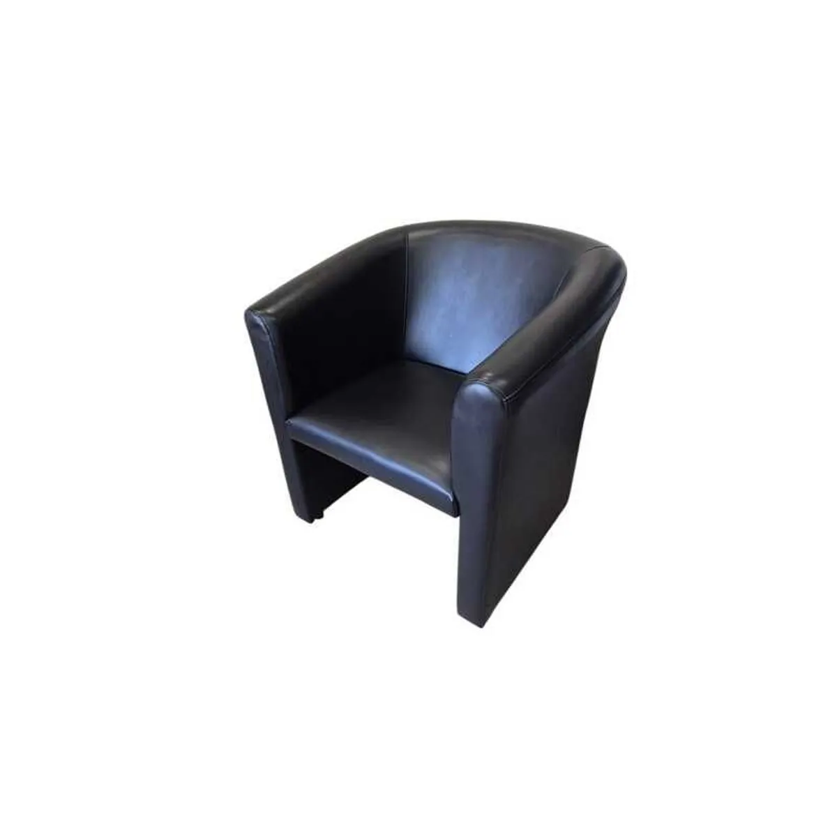 Black Faux Leather Tub Chair - Excellent Condition - Image 2