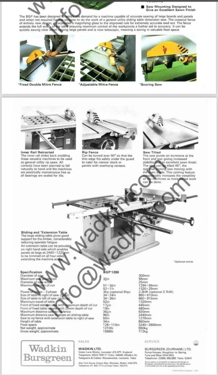 Wadkin Table Saw - Image 3