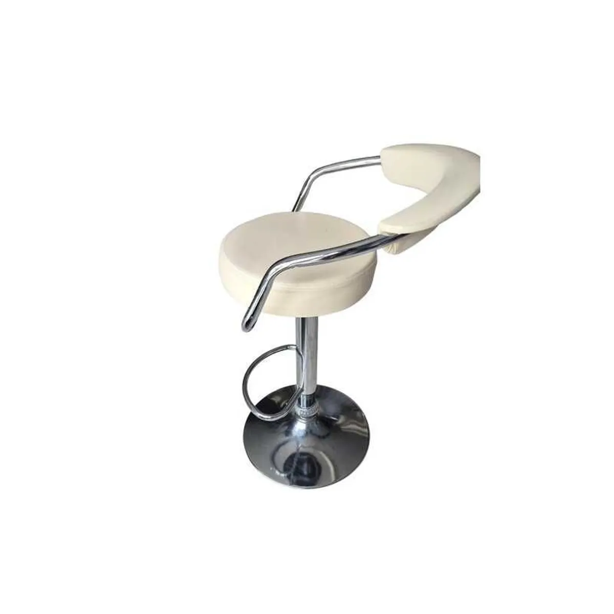 Height Adjustable Bar Stools - Cream Faux Leather - 15 Euro Each (4 Available) - Image 1
