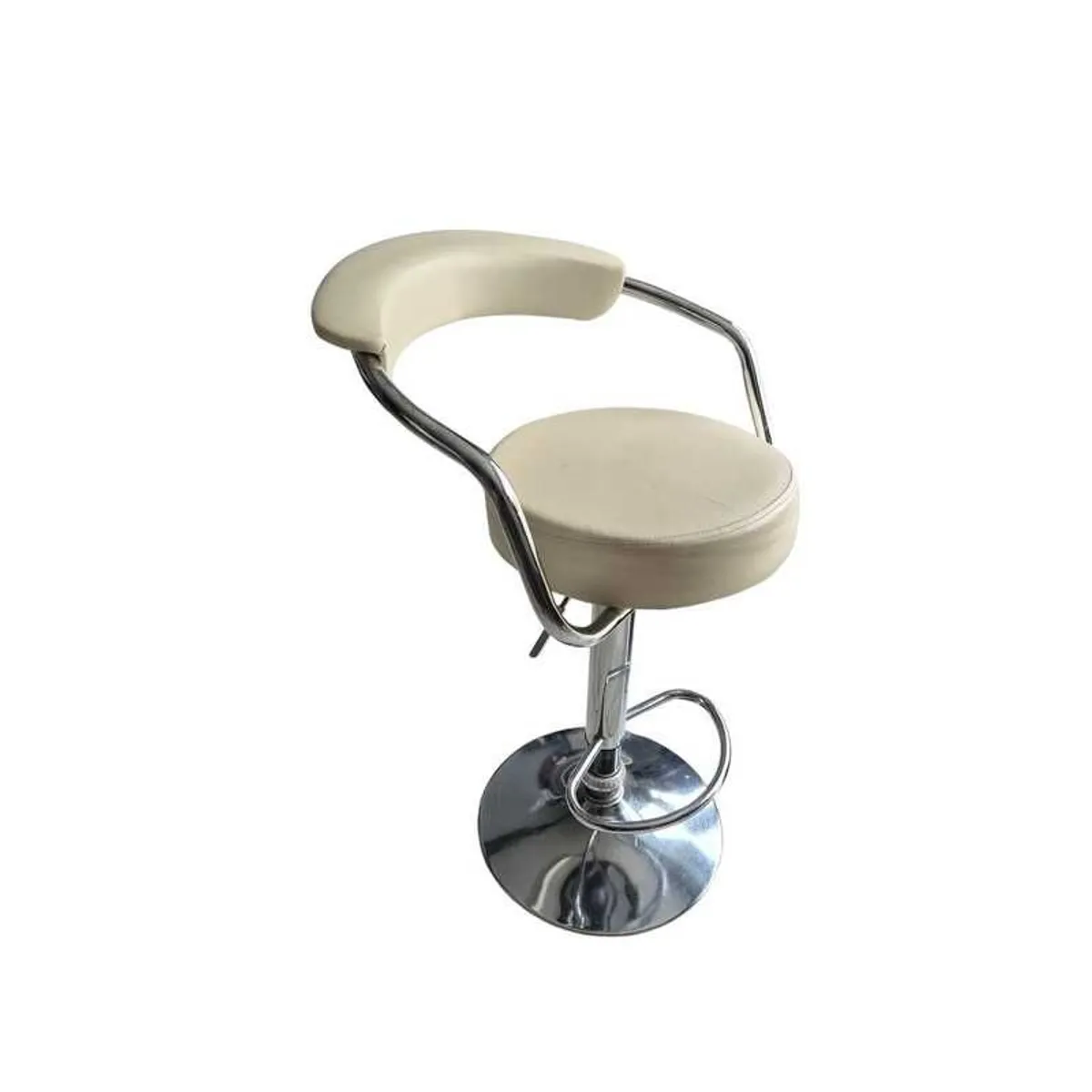 Height Adjustable Bar Stools - Cream Faux Leather - 15 Euro Each (4 Available) - Image 2