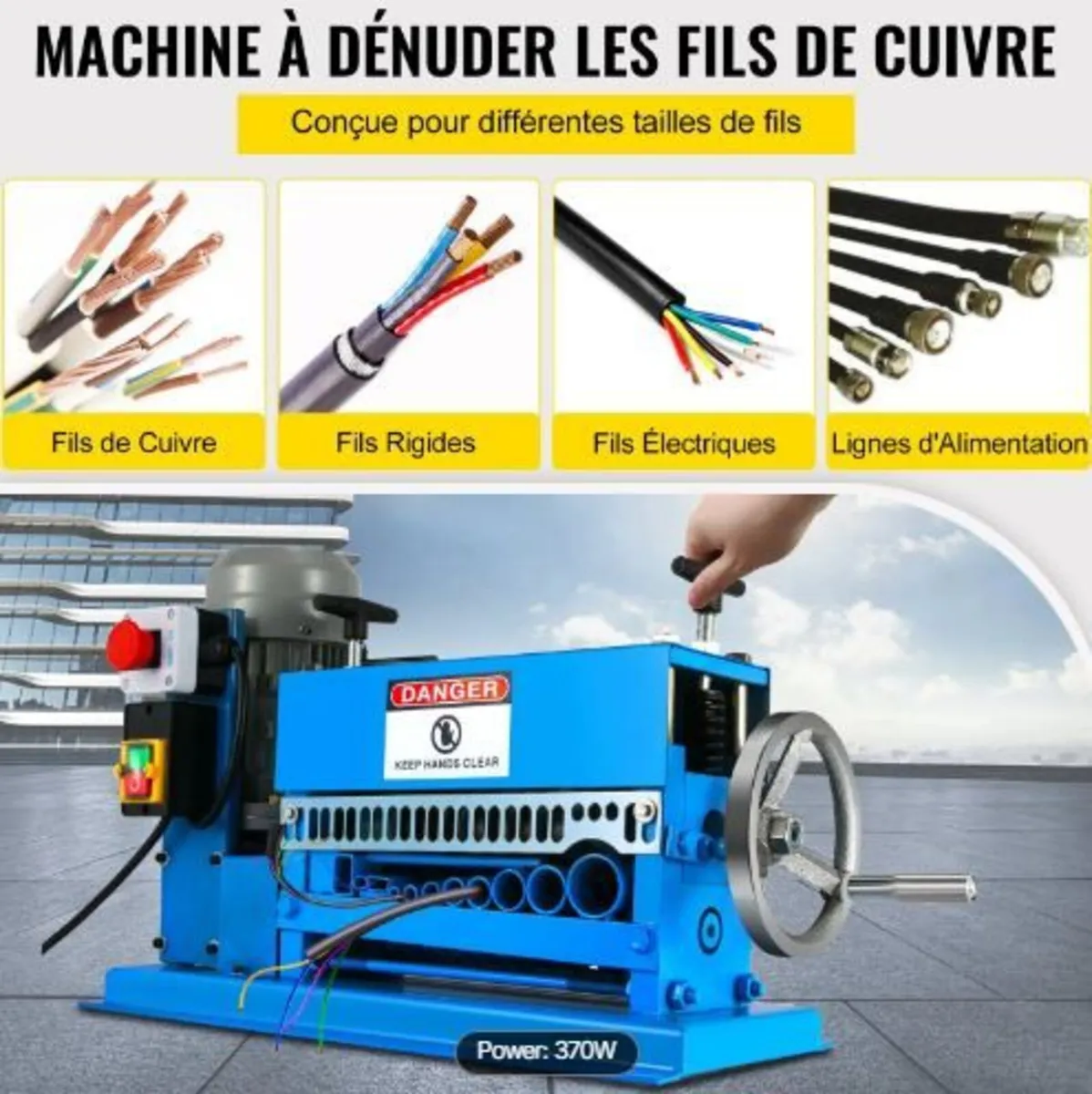 1.5-38MM Automatic Wire Stripping Machine 370W - Image 1