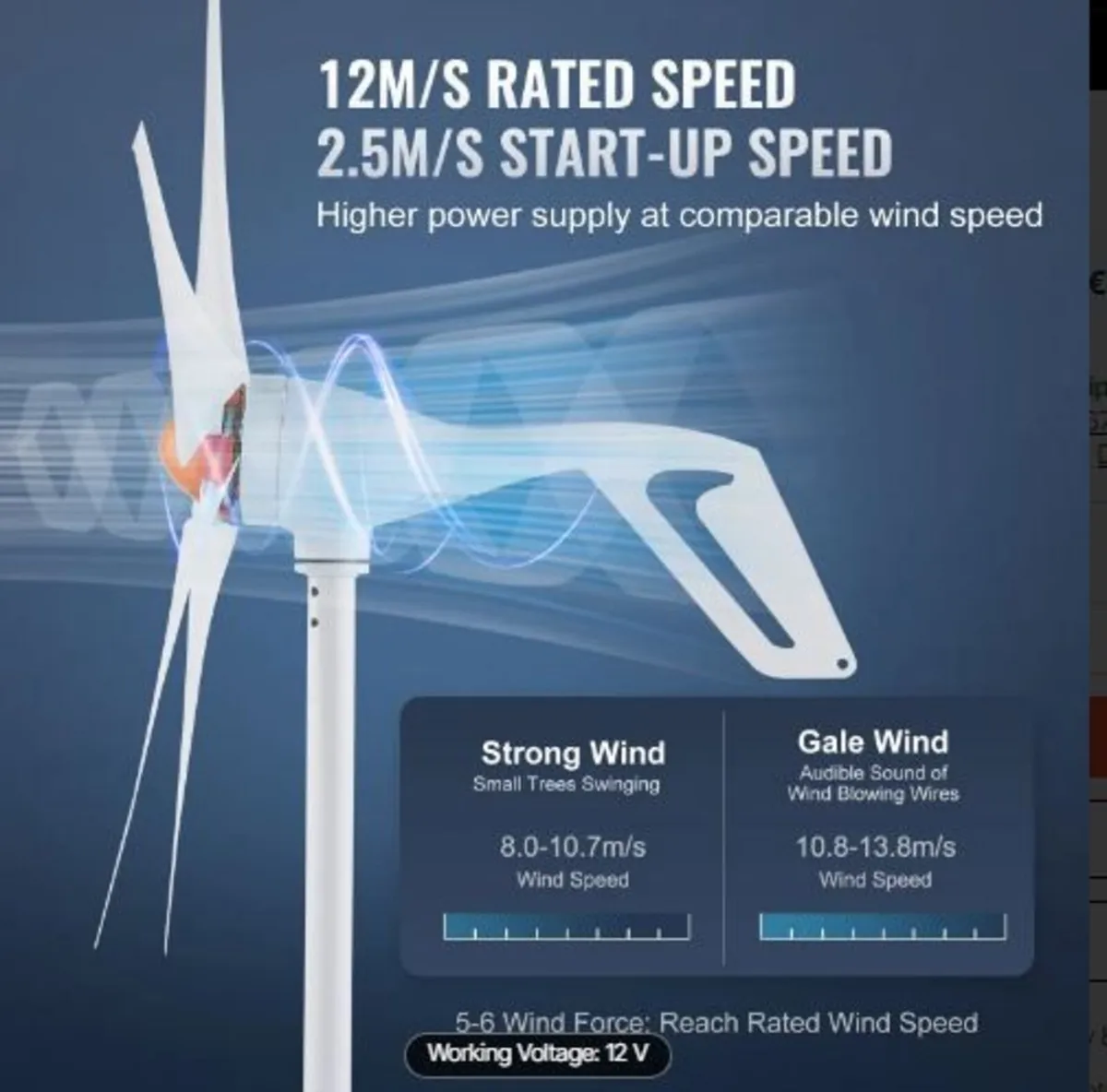 500W Wind Turbine Generator, 12V Wind - Image 2