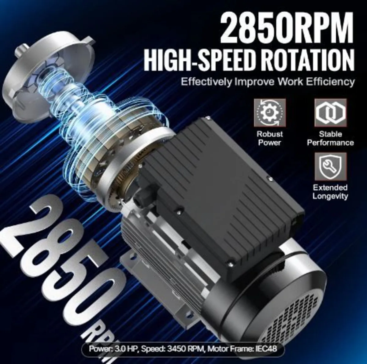 2.2KW Electric Motor 2800 rpm, AC 220~240V - Image 4