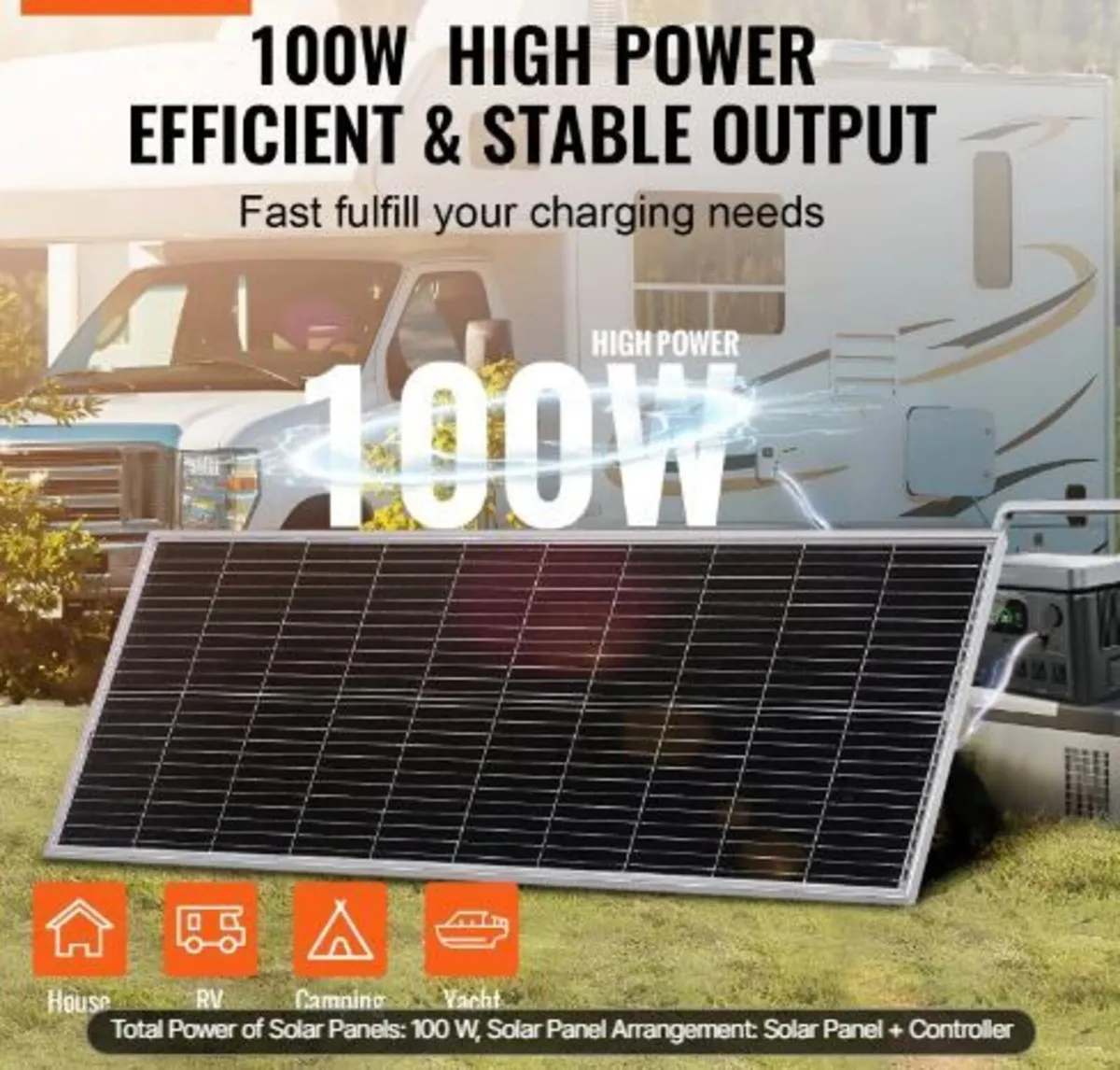 100W Monocrystalline Solar Panel Kit - Image 2