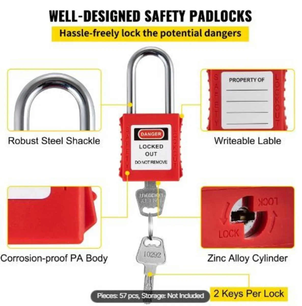 58 PCS Lockout Tagout Kits, Electrical Safety - Image 2