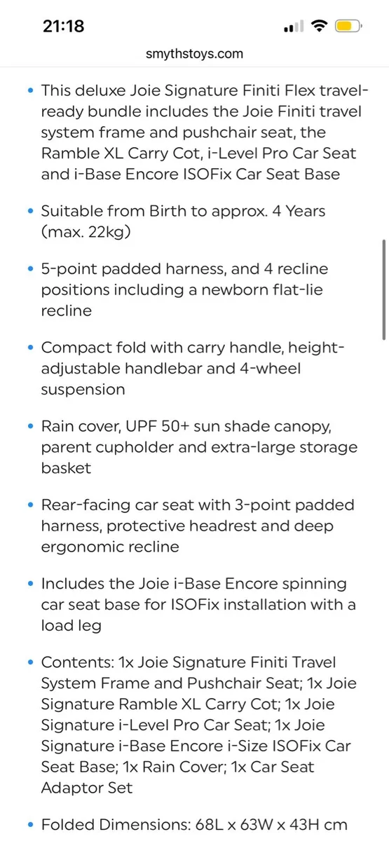 Buggy - *BRAND NEW* Joie Travel System - Image 2
