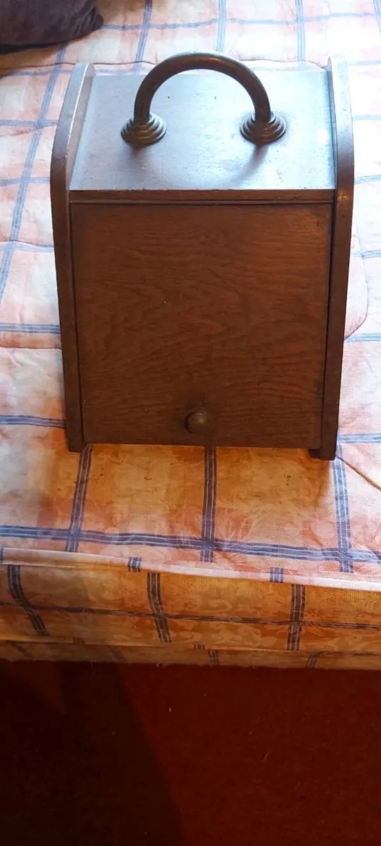 Victorian Wooden Metal Coal Box - Image 1