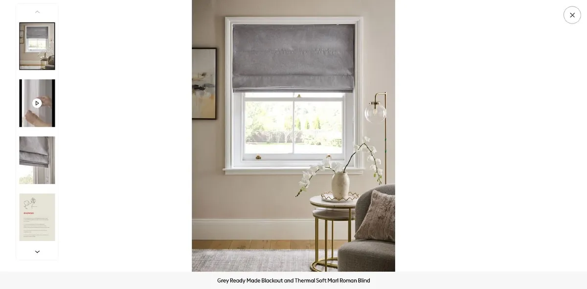 Grey Ready Made Blackout Roman Blind - Image 3