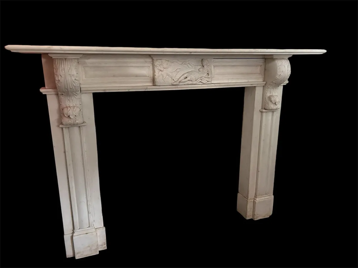 Antique Irish carved corbel fireplace - Image 3