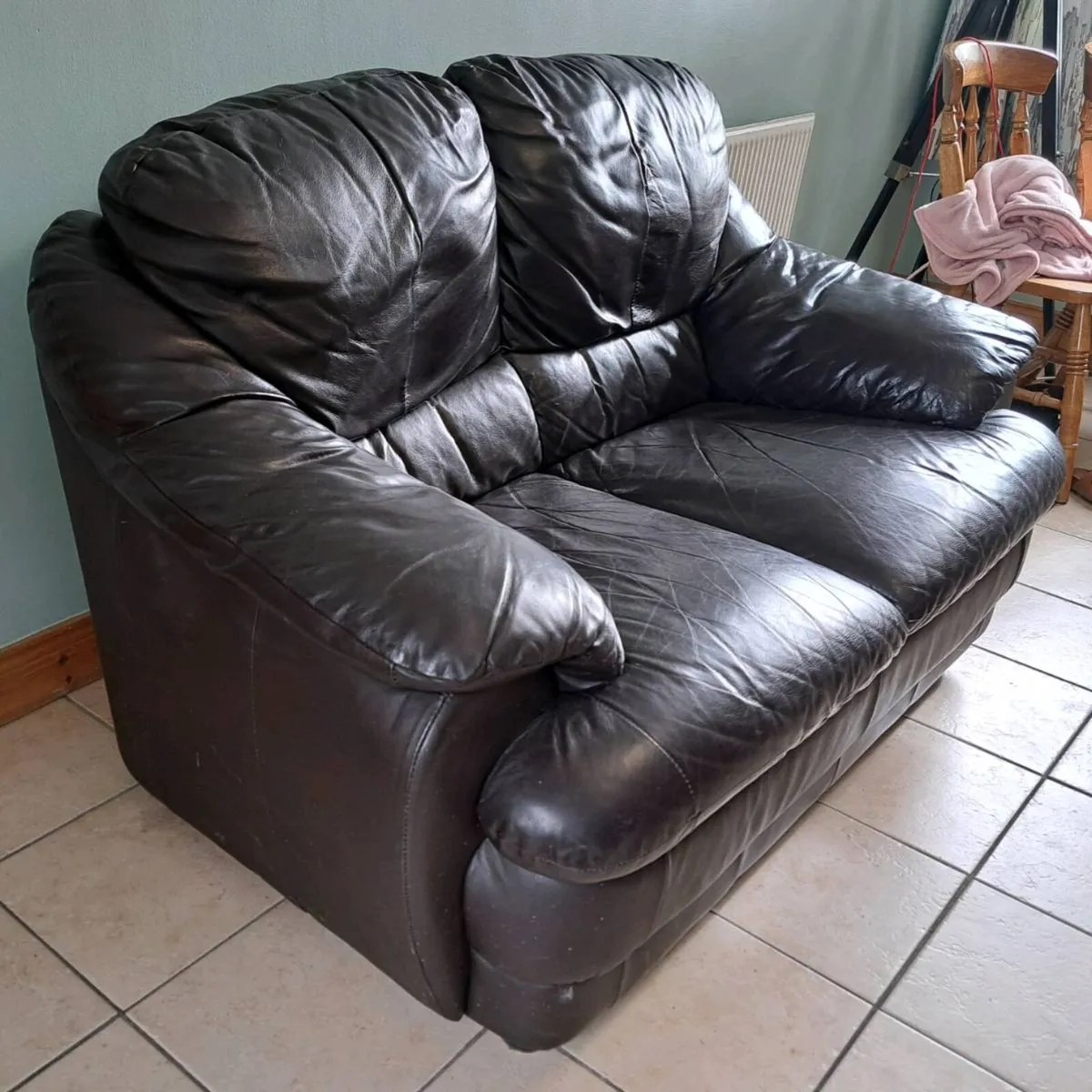 Faux Leather Couch Sofa 2 Seater MUST GO - Image 1