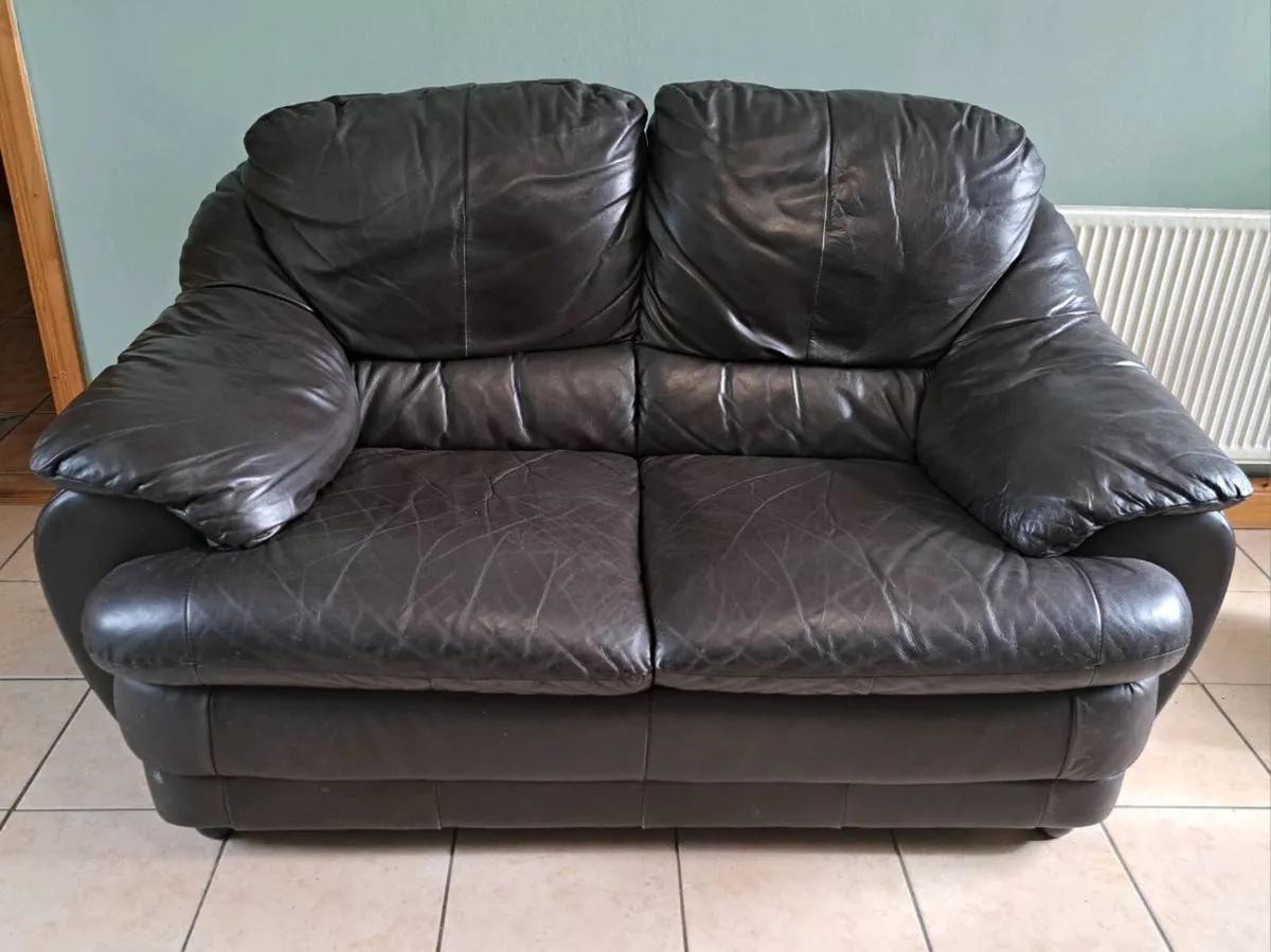 Faux Leather Couch Sofa 2 Seater MUST GO - Image 2