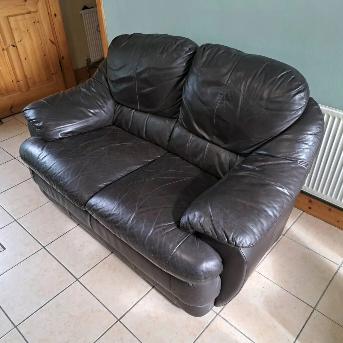 Faux Leather Couch Sofa 2 Seater MUST GO - Image 3