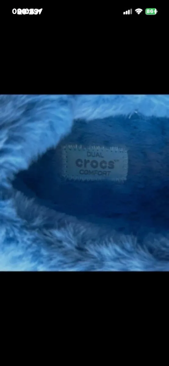 New Fluffy Blue Crocs 8uk - Image 4