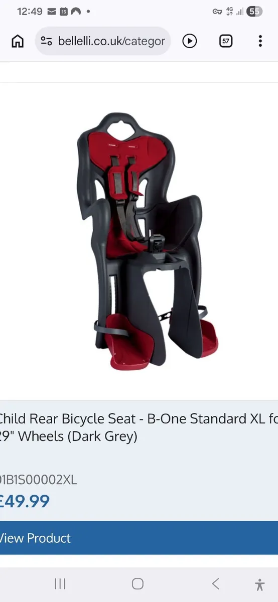 Bellinni childs bike seat - Image 1