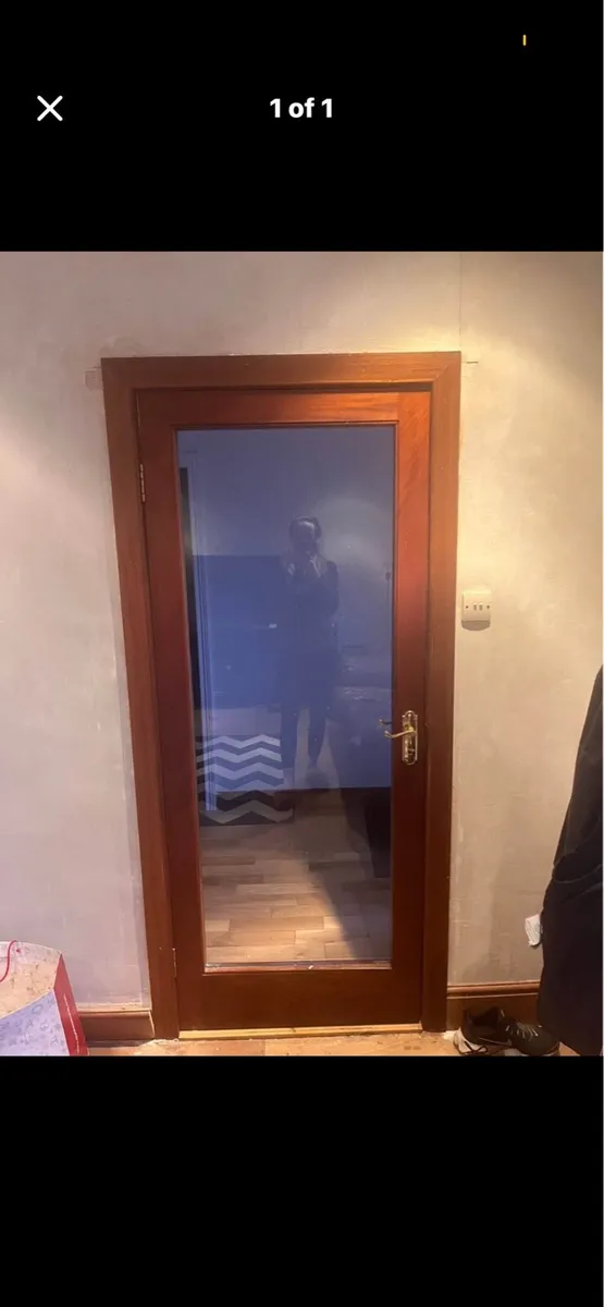 Solid wood glass door