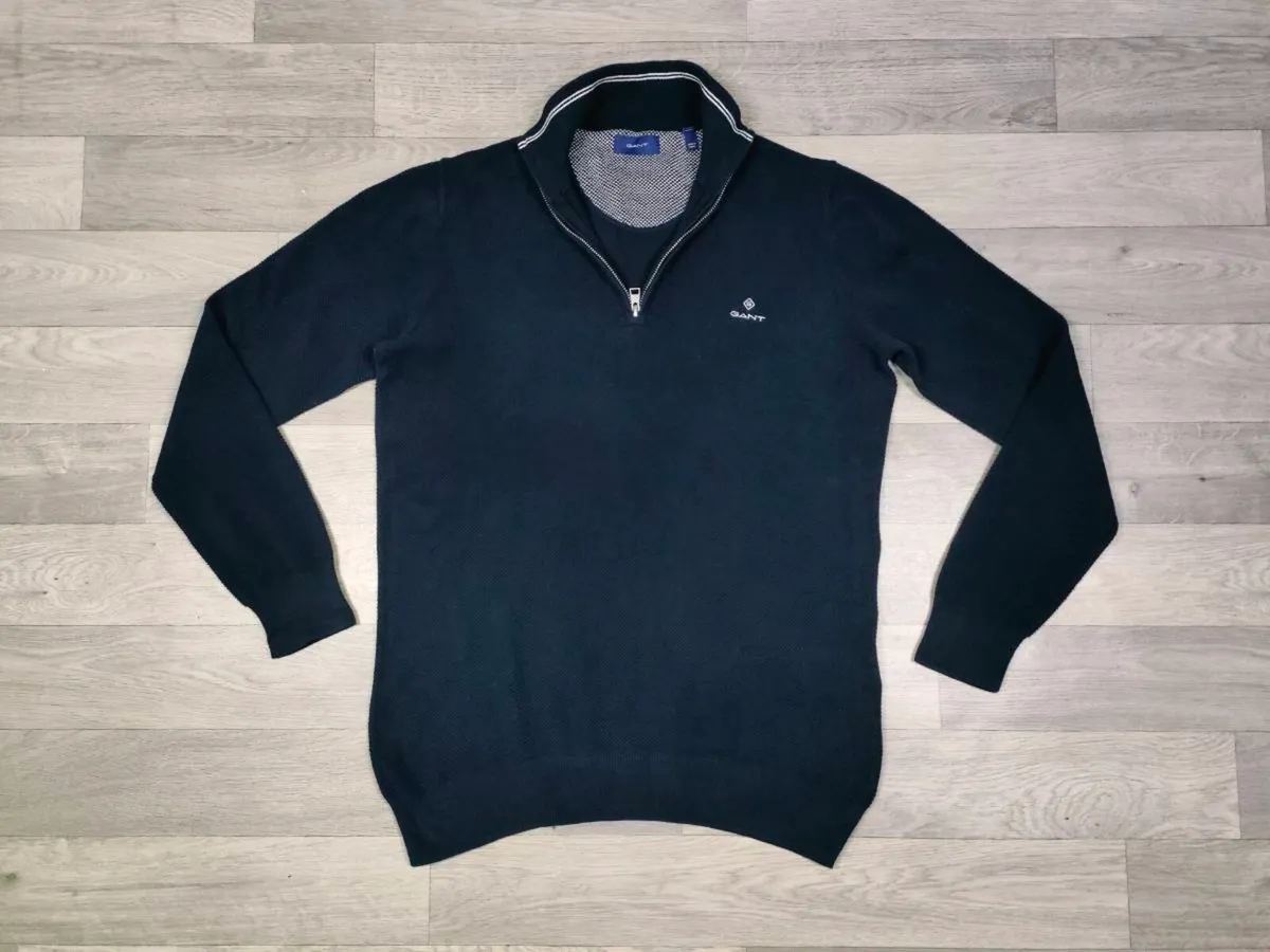 Gant Half Zip Cotton Jumper Mens M/L - Image 1